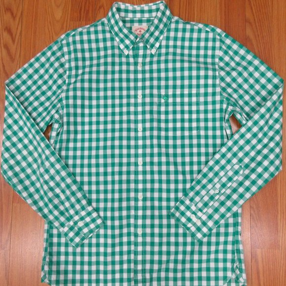 BROOKS BROTHERS REGULAR FIT RED FLEECE 100% COTTON SHIRT PLAID Sz MEDIUM, M - Picture 1 of 4